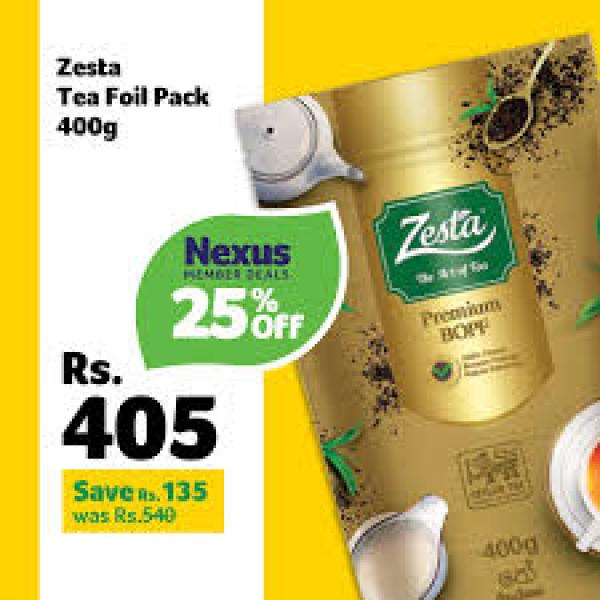 zesta tea 400g 25% off